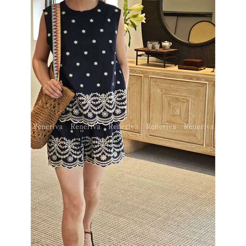 ReneRiva买手店 Riva 手敲蕾丝西西里套装