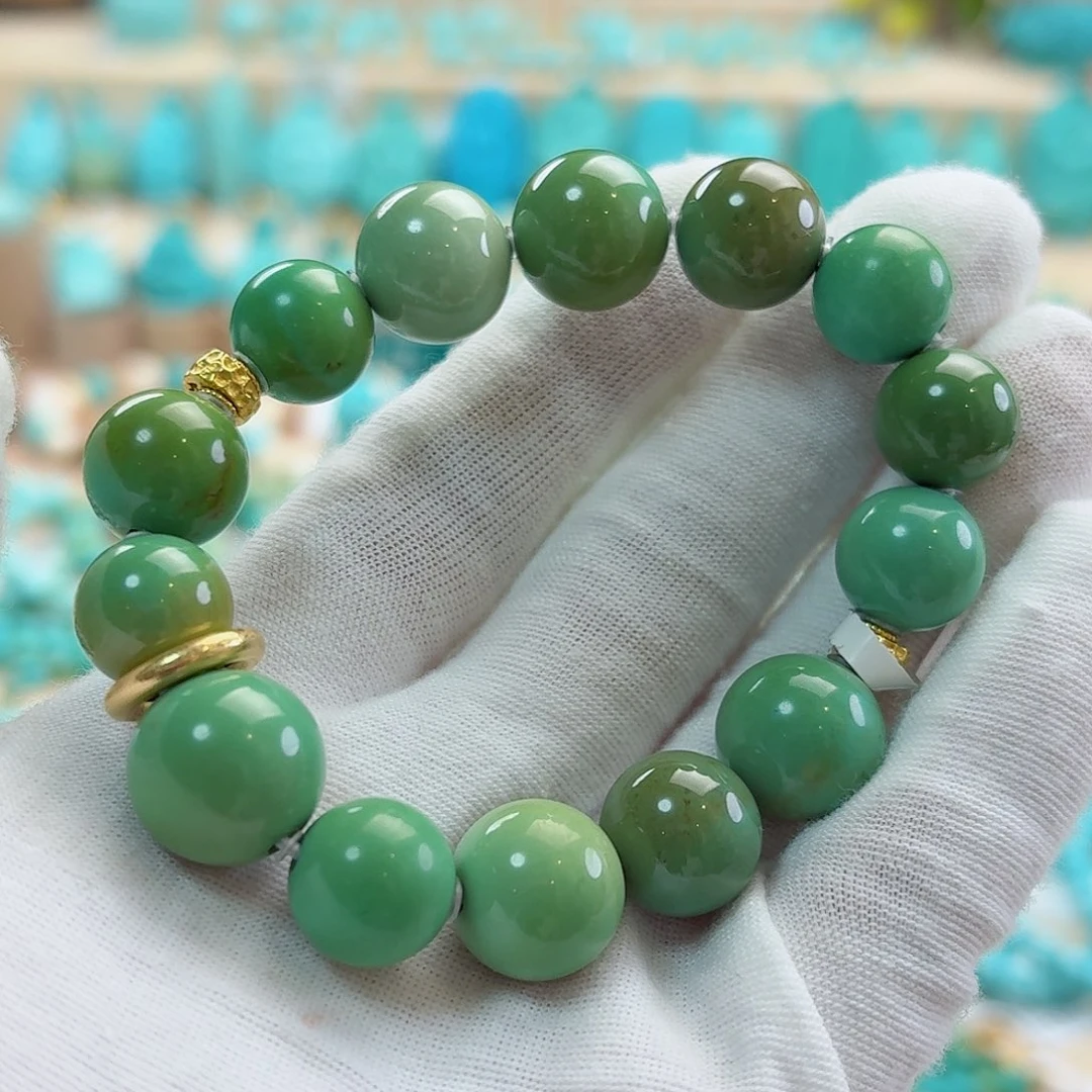 绿松石18K金镶嵌珠宝奇石