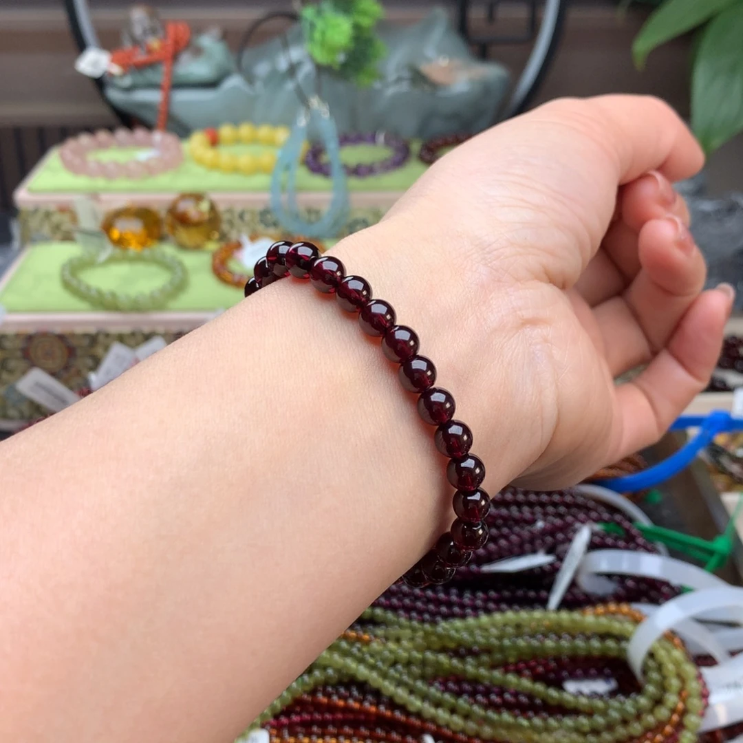 石榴石未镶嵌手链手串6.5