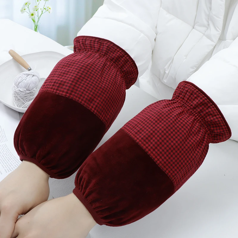 新款短款格子袖套成人家务干活耐脏羽绒服护袖女工作办公专用套袖
