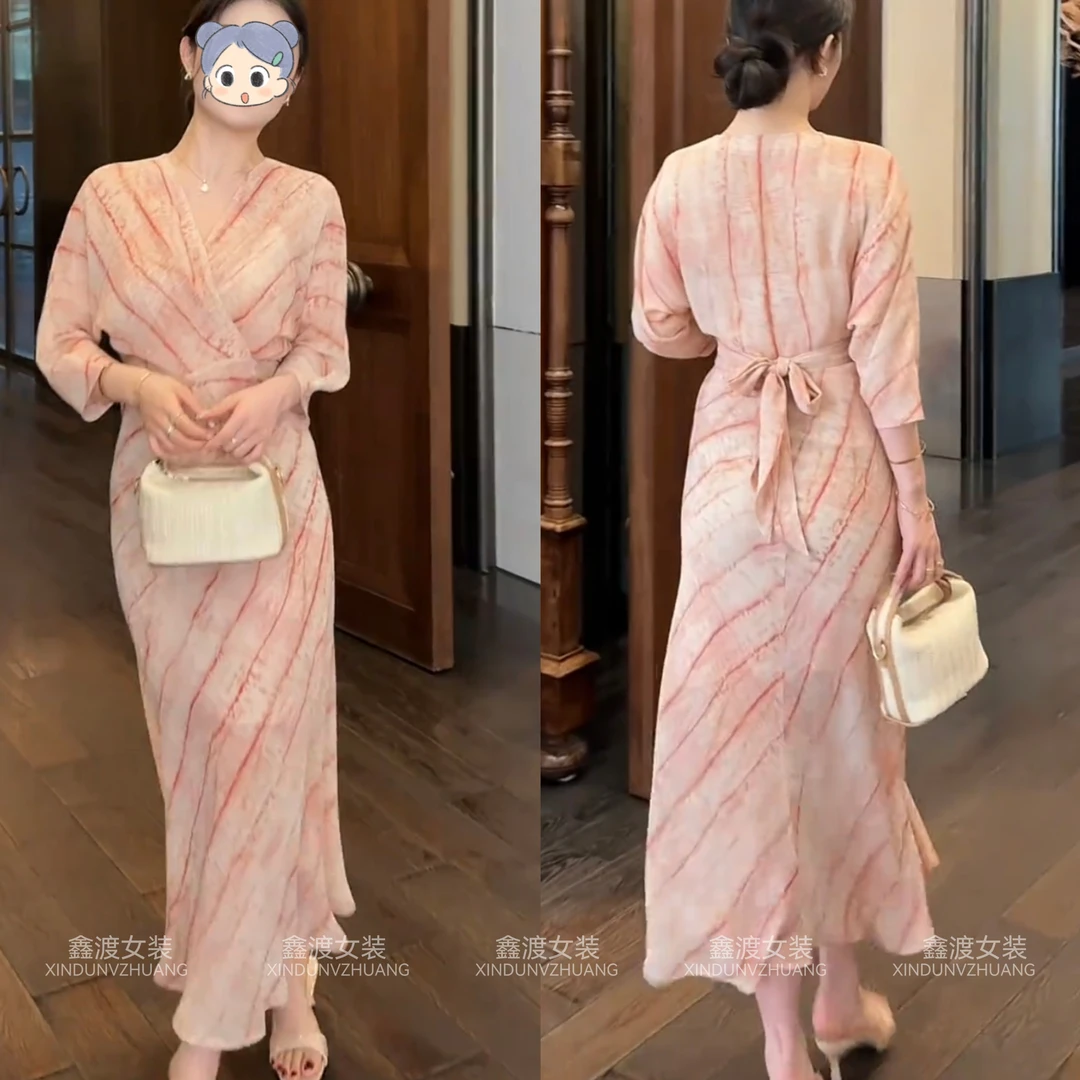 2025夏季新款时尚显瘦气质女士网红洋气连衣裙百搭款D21595