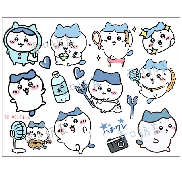 超萌吉伊卡哇小八转印贴chiikawa可爱夏日限定电脑水杯贴防水