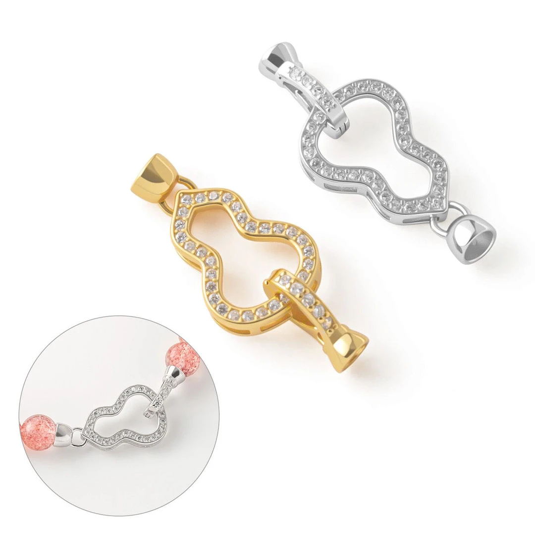 微镶葫芦扣子DIY串珠项链扣头手链搭扣收尾连接配件