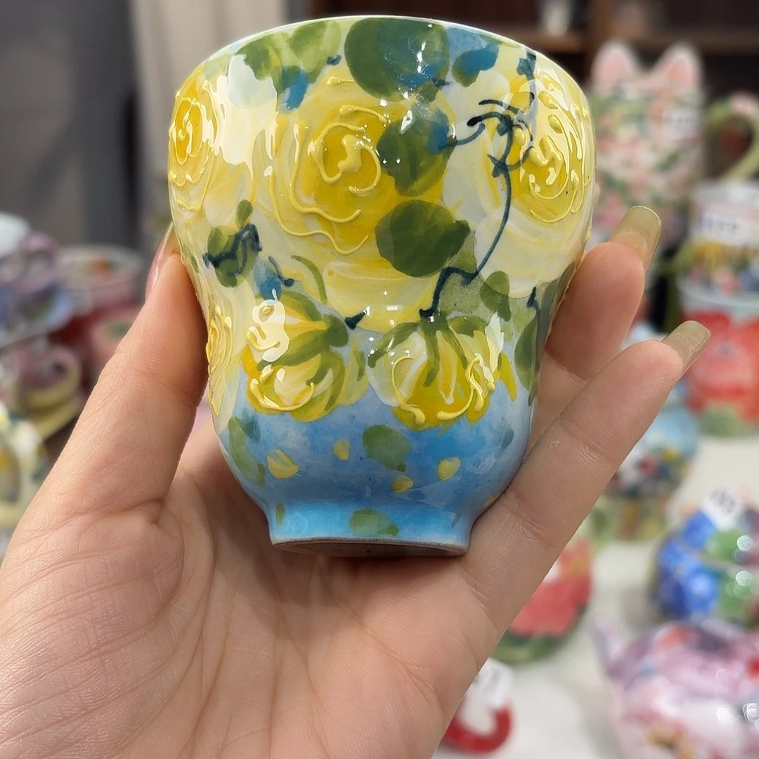 瓷片景德镇手绘高温釉下彩陶瓷茶具