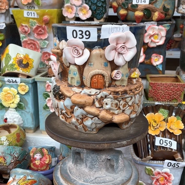 紫砂花盆粗陶材质多肉花盆