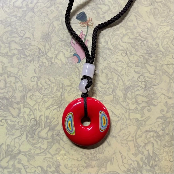 含辰砂工艺品高含量珐琅朱砂平安扣 贵州好礼黔艺宝