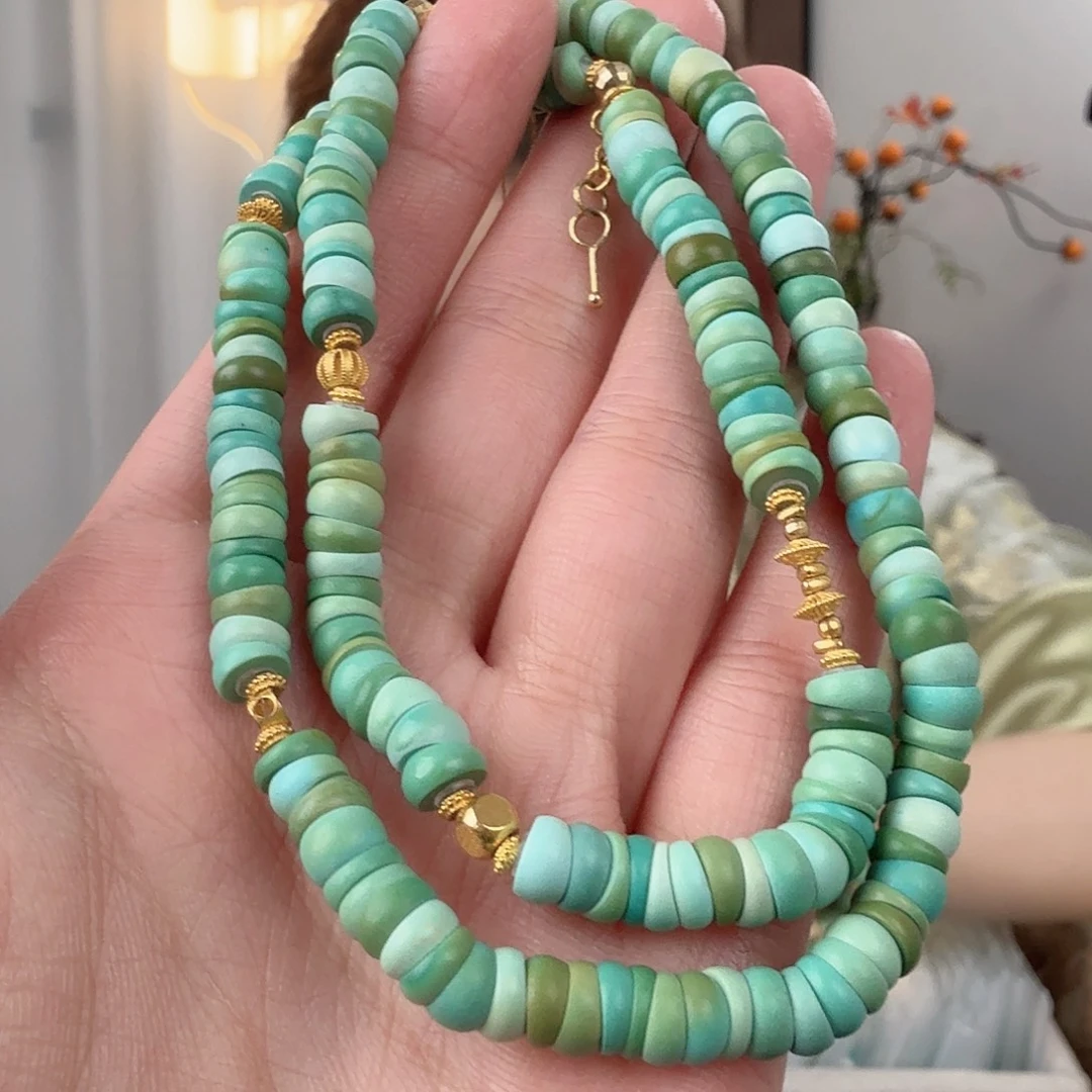 绿松石18K金镶嵌珠宝半成品