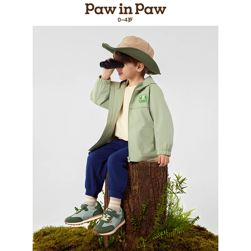 【三防】卡通小熊童装25年春季新款男宝宝连帽外套夹克PCJAF1271M