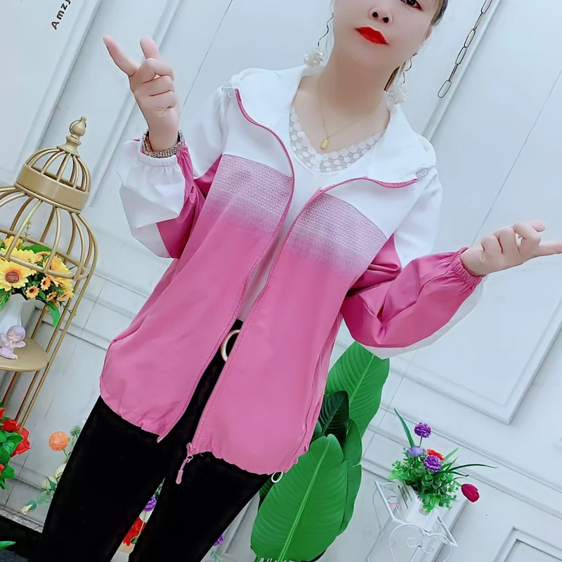 连帽防晒衣女款夏季2025新款时尚短款轻薄透气时尚防晒服短款外套
