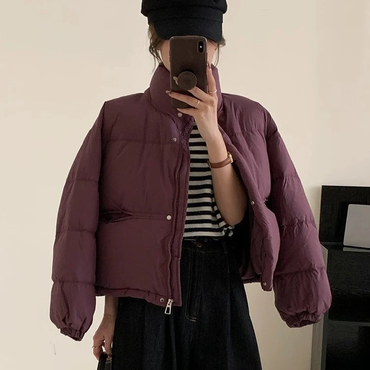 小短款羽绒服加厚立领小个子面包服外套