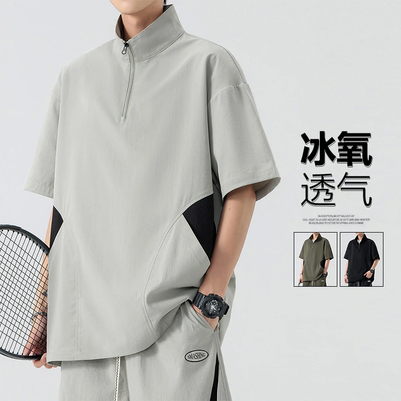 2025大码男士夏季休闲新款上衣T恤加肥加大码宽松时尚百搭短袖潮