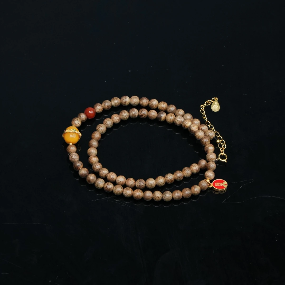 A4165 巴布亚沉香粗纹diy手串 0.5cm 4.9g