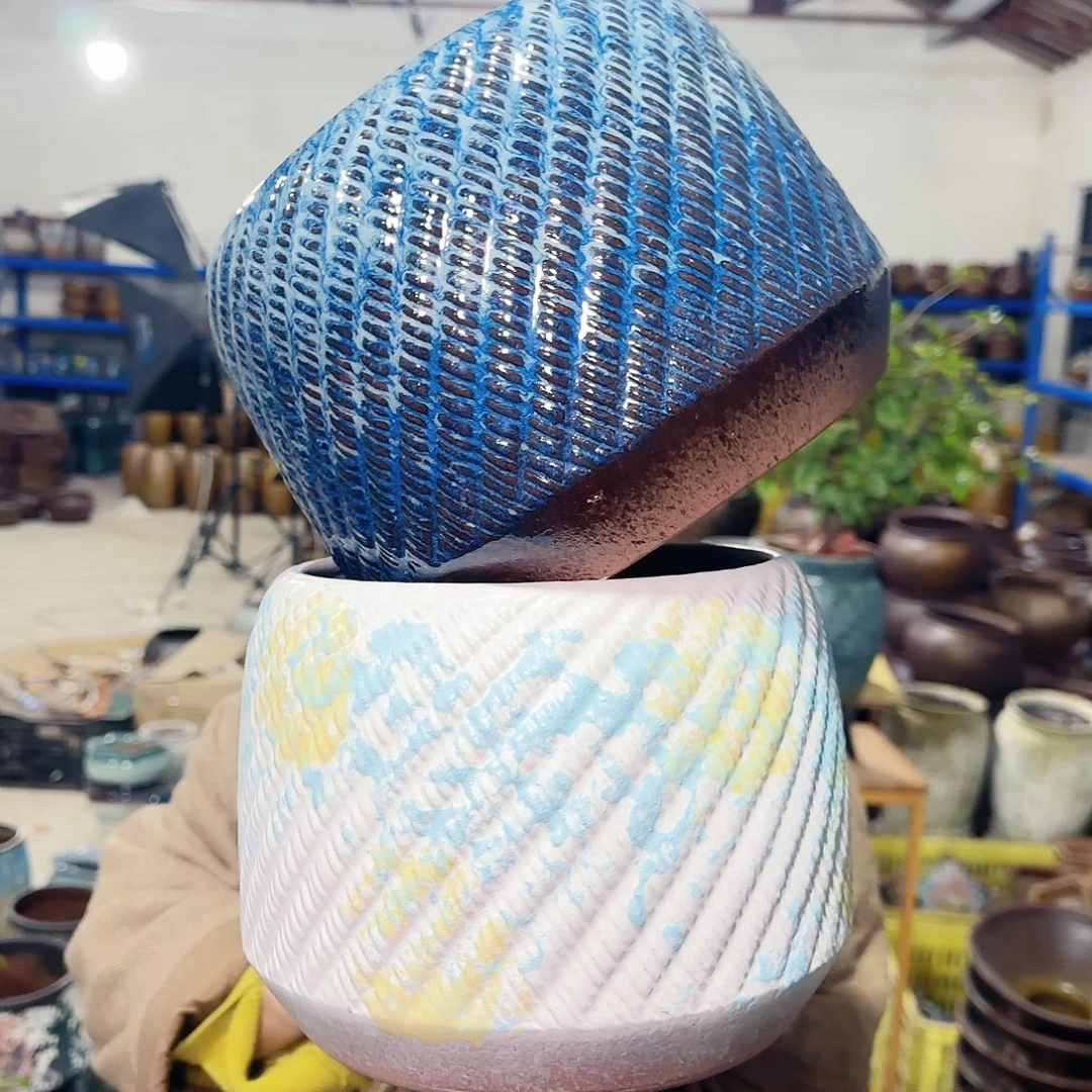 紫砂花盆高17口18