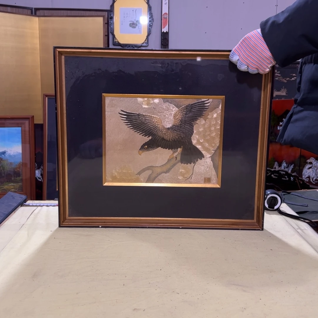 绘画中***品屏风框画茶空间设计