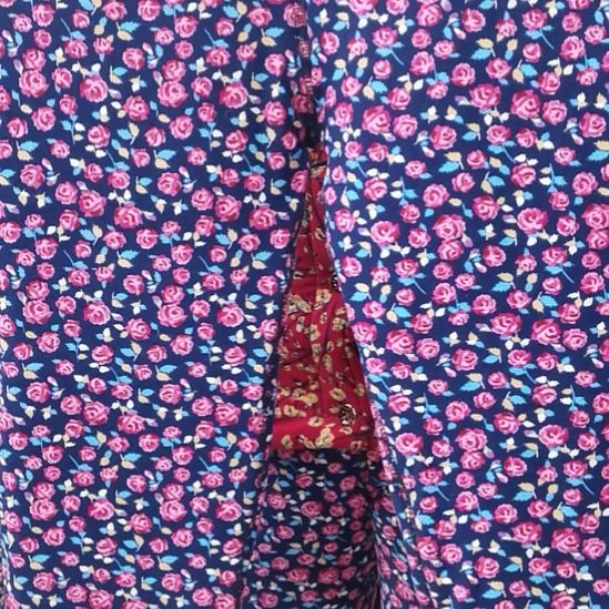 IX小碎花兰浅女棉裤子