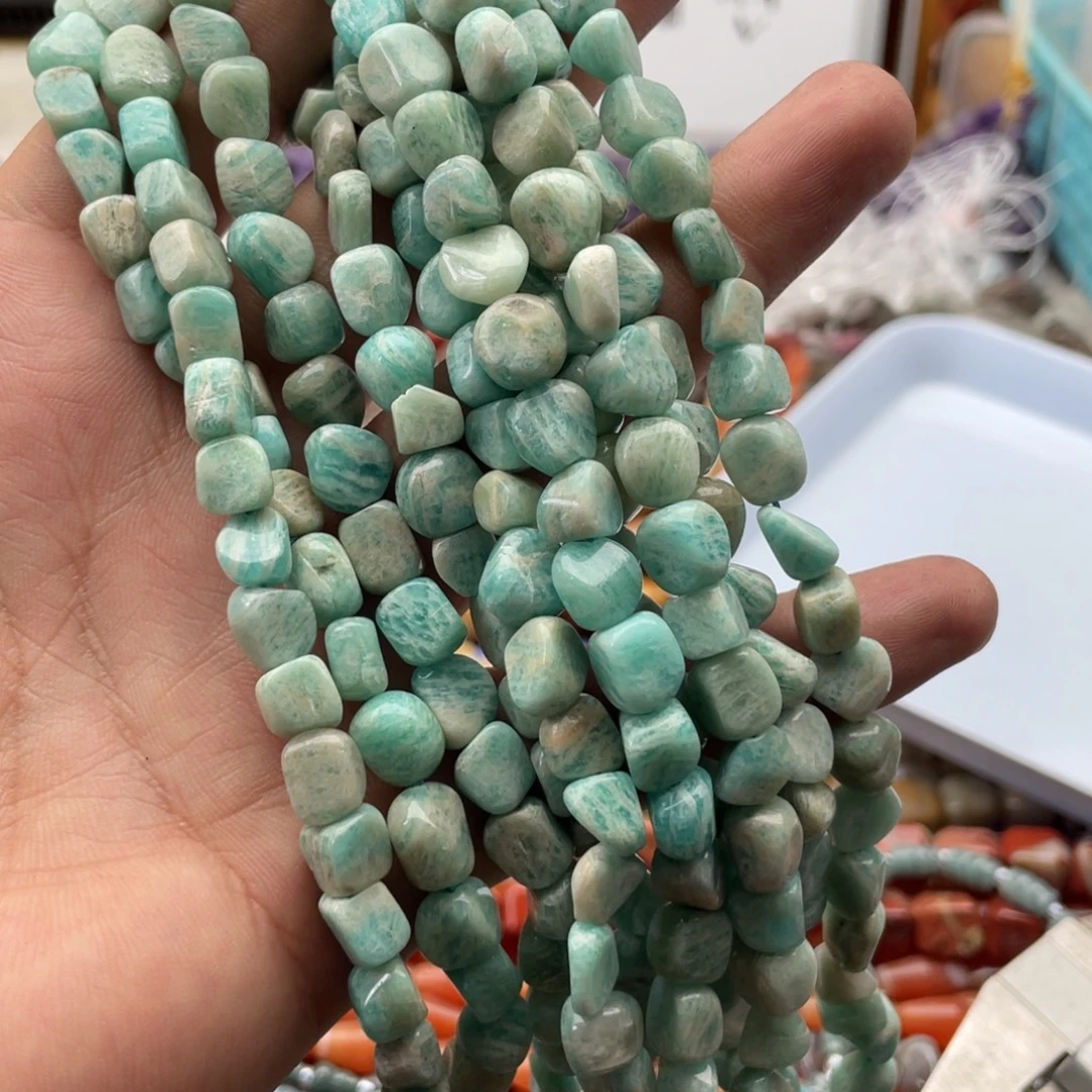 玛瑙/玉髓合金珠宝半成品一条装6～8mm左右天河糖豆珠