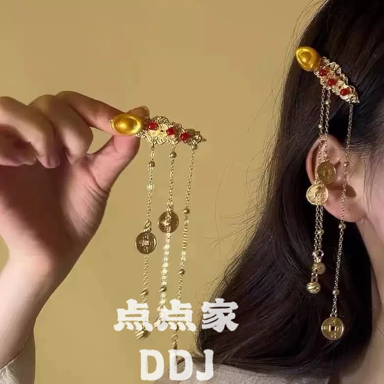 时尚气质温柔百搭新年流苏发夹鸭嘴夹