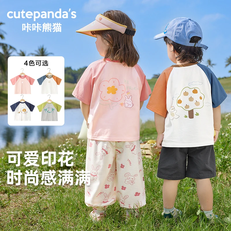 婴儿衣服休闲短袖T恤夏装男童儿童女宝小童上衣夏季纯棉印花Y9443