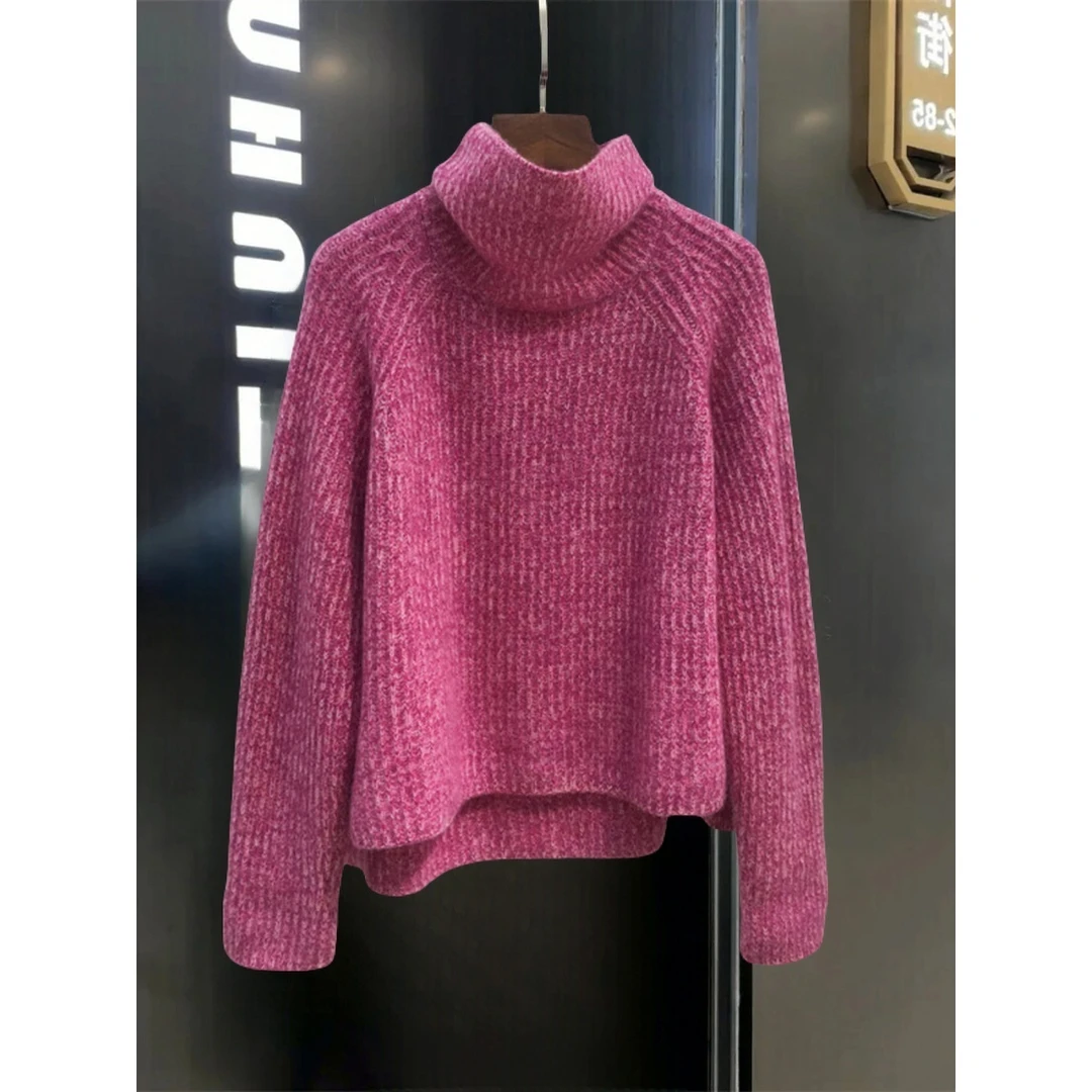 巨喜欢这件！太美了！树莓粉色高领毛衣女2025年新款高端针织衫上衣