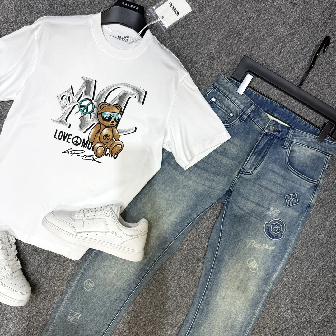 【曼斯凯奴短袖】新款夏季潮流休闲时尚男士满印短袖圆领T恤0586