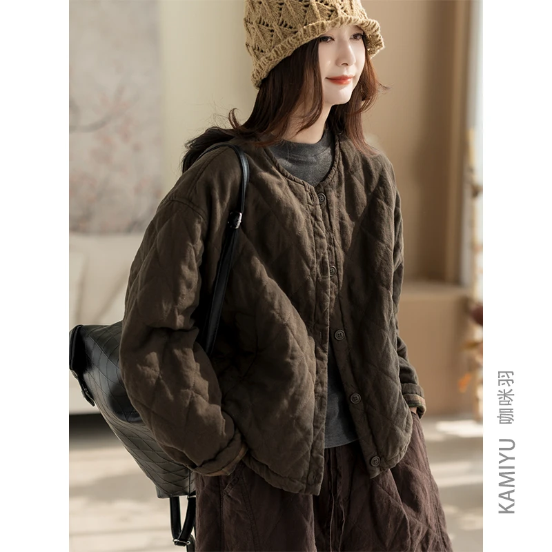 【VOG原创】长62棉服女冬装新款文艺休闲独特女士百搭复古女款S9516