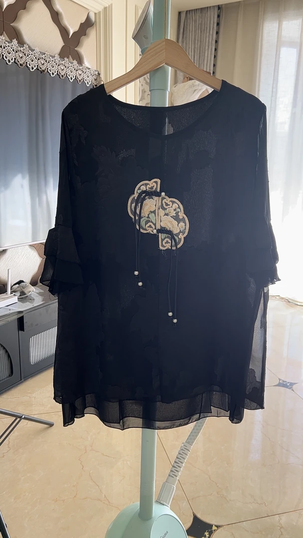 大码国风雪纺短袖16367