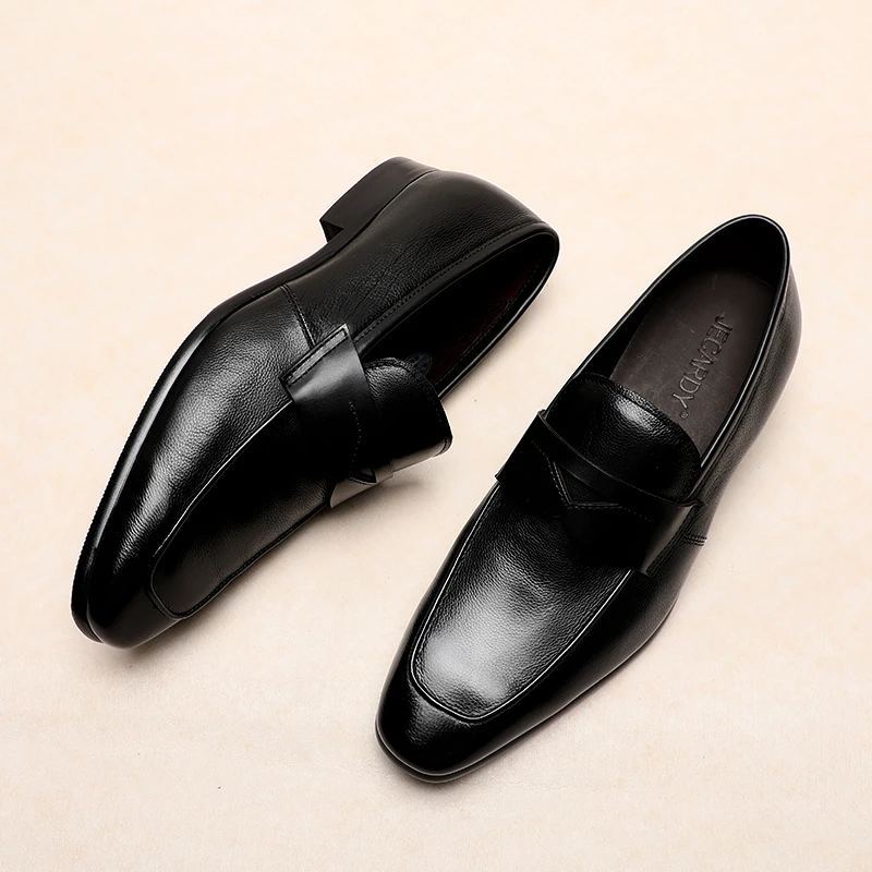 春夏新款英伦风商务休闲时尚百搭乐福鞋韩版舒适简约软面男士皮鞋