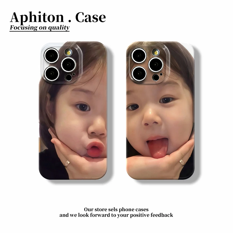 奥菲顿可爱搞怪女孩适用苹果16/15pro菲林手机壳华为vivo小米oppo