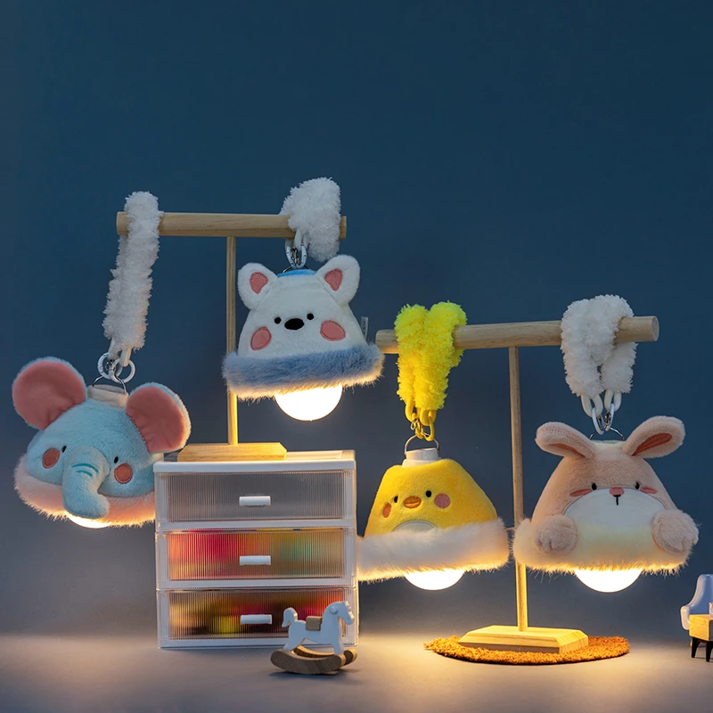 萌趣柔软小动物吊灯毛绒玩具西高地小鸡吊灯玩偶卧室装饰公仔礼品