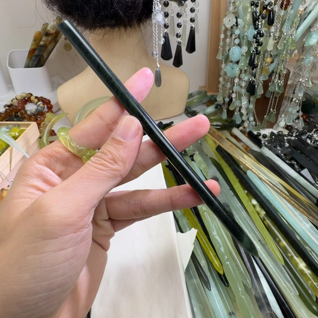蛇纹石玉合金发饰