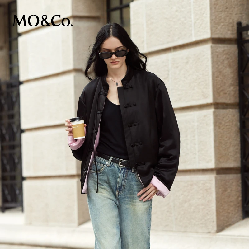 【诗语专属】MOCO棉服外套冬盘扣高含醋酸轻薄夹棉MBD4COT047