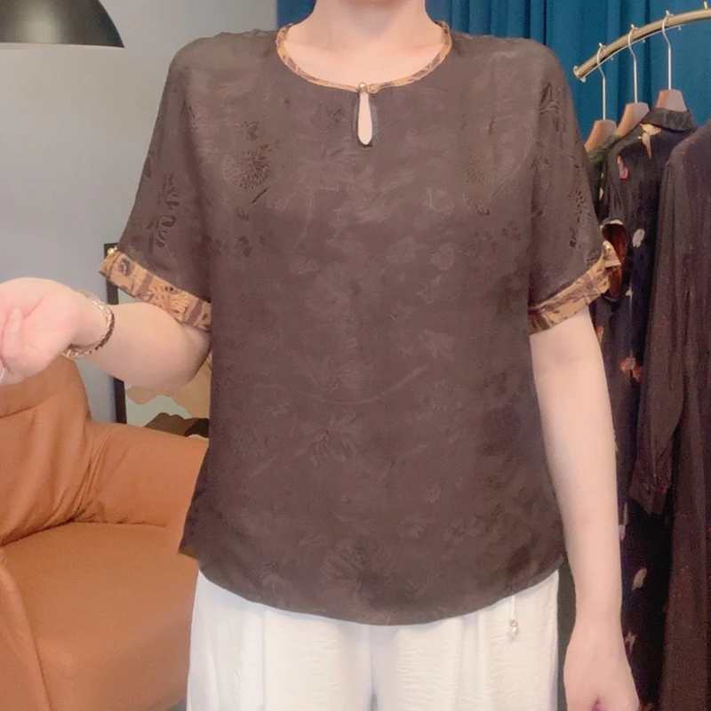 孤品【丝绸 高端丝帛】【双面双穿】短袖上衣