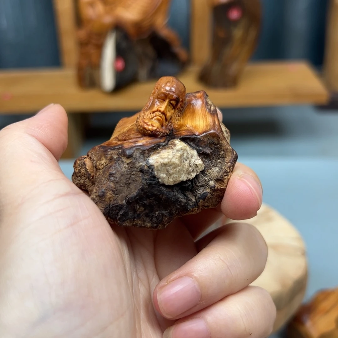 开***娃木崖柏木摆件手把件，