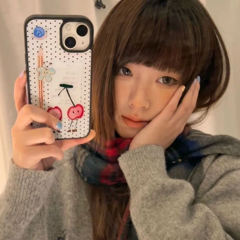 新款网红小众插画iPhone16pro手机壳11适用苹果12/13/14/15高级感