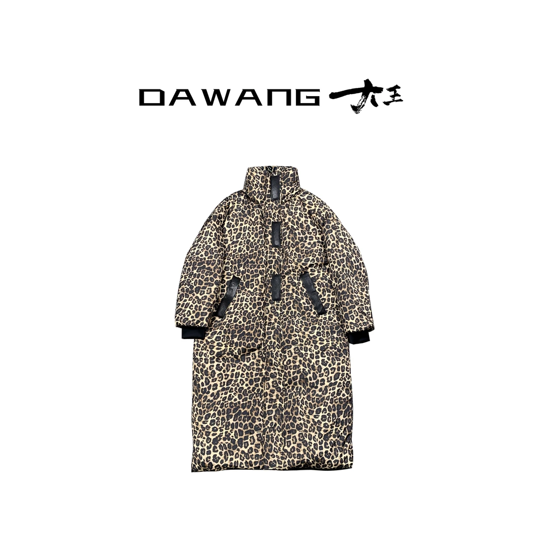 DAWANG |【夜酒】豹纹气质时尚长款冬季高领鹅绒服626-1