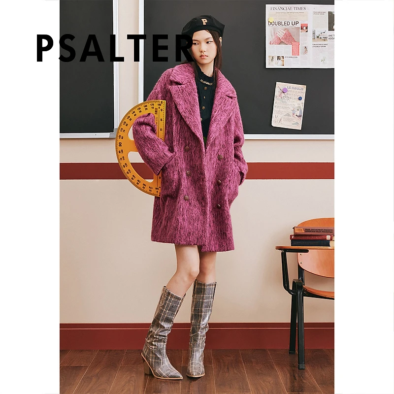 【多巴胺甜妹】诗篇大翻领千金风复古时尚宽松羊毛双面呢毛呢大衣冬