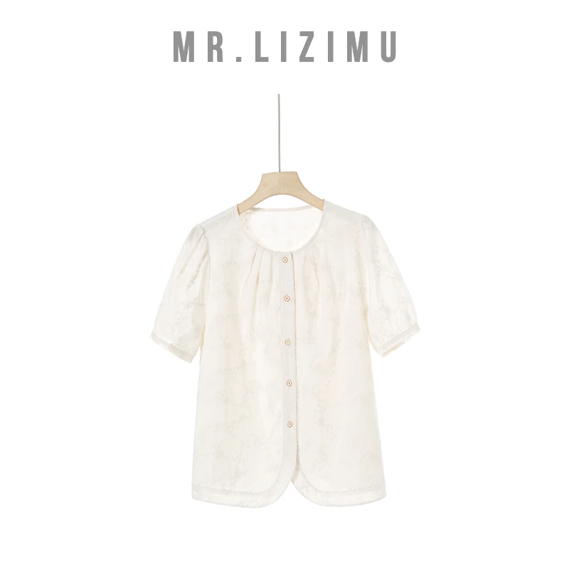 李子木先生夏季温婉大方刺绣花朵宽松白衬衣纯欲慵懒风「通勤穿搭」