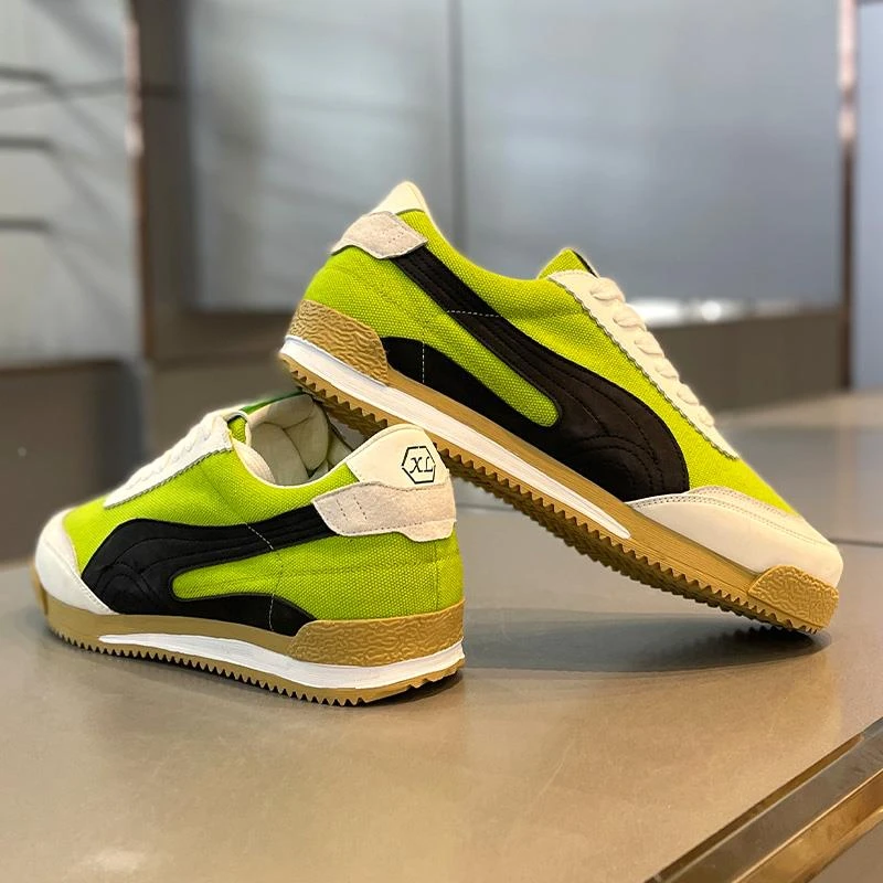 潮牌男鞋夏季新款时尚低帮布面阿甘鞋潮流复古内增高运动休闲鞋