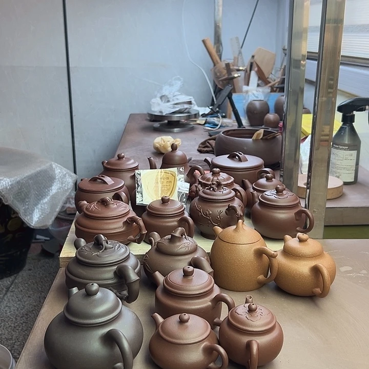 幸***杨茶壶紫砂瑕疵壶青灰紫泥半手工制作