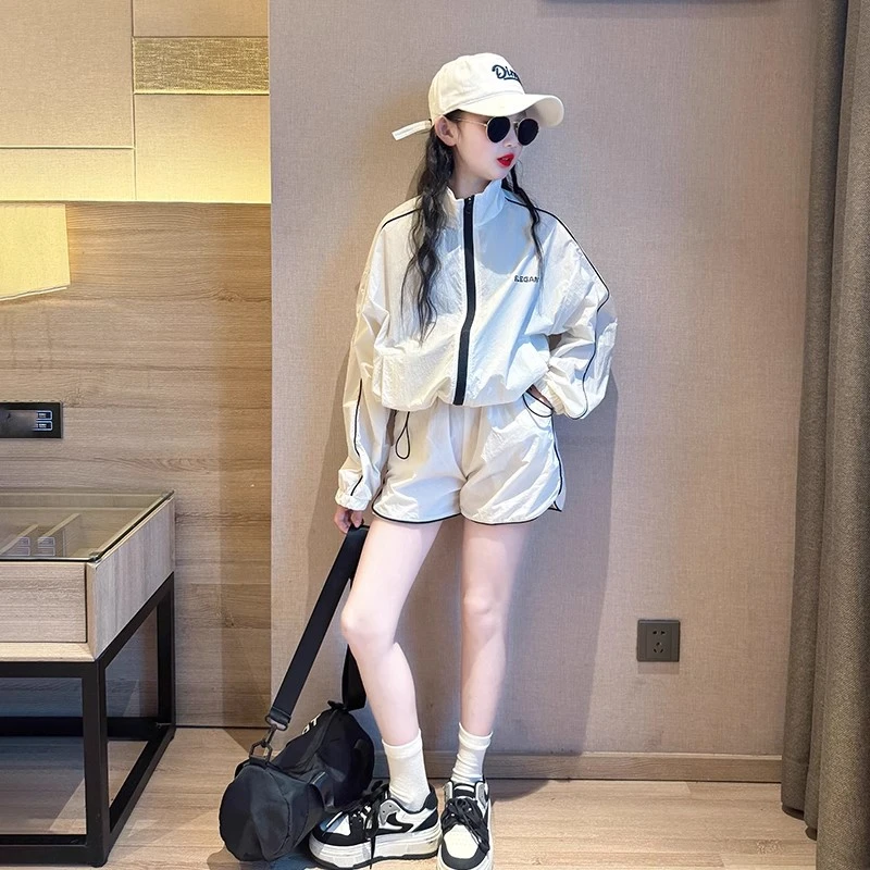 女童防晒衣夏季套装2025新款女大童薄款防晒服儿童防紫外线皮肤衣