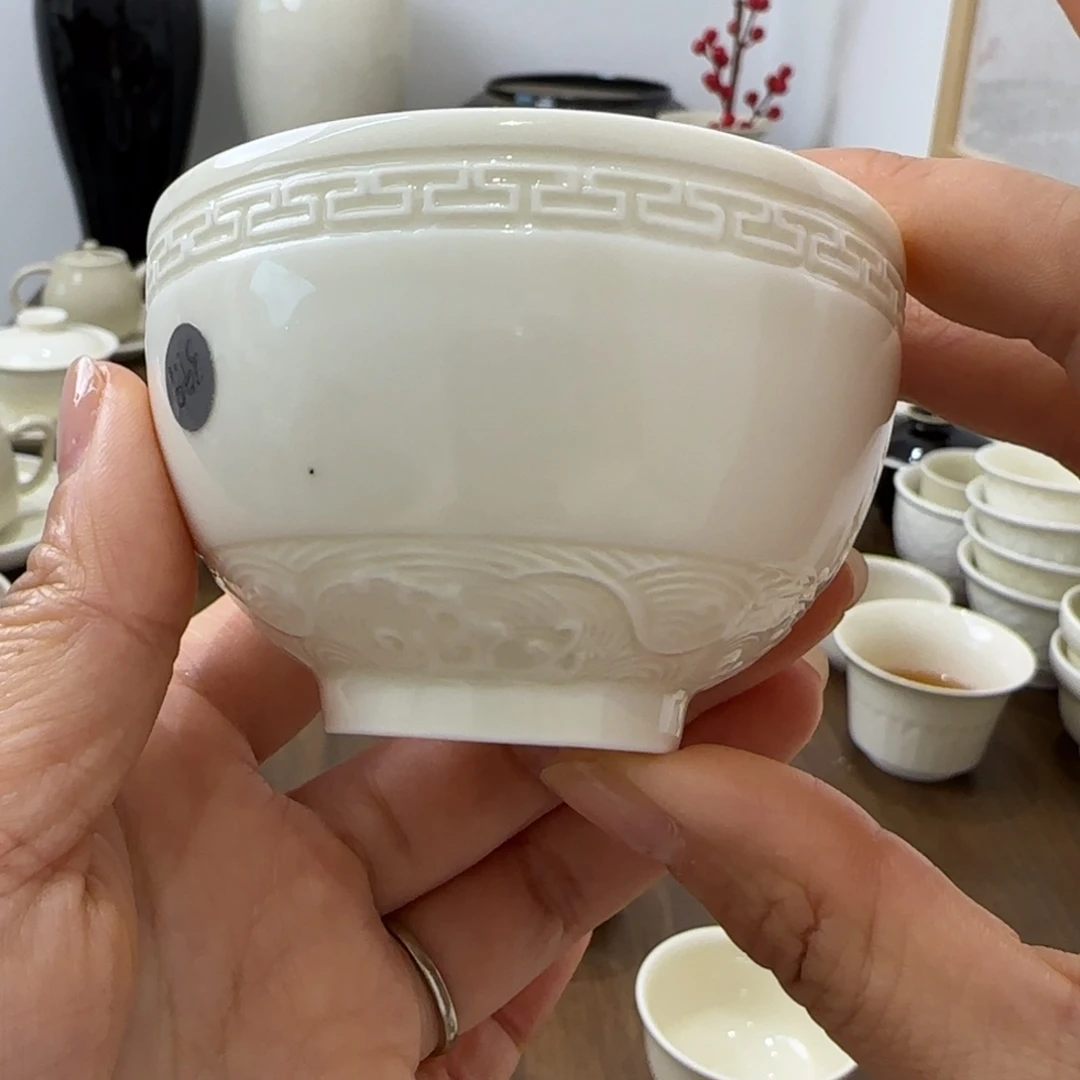微瑕海水纹主人杯不带礼盒