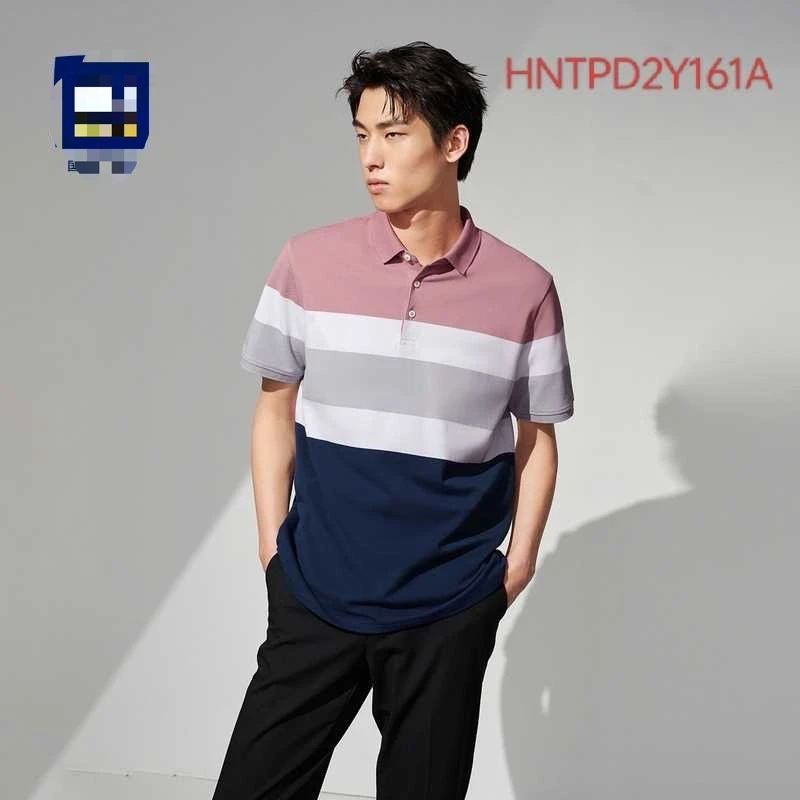 {HALA男人之家}男士夏季短袖时尚休闲经典拼色POLO杉（剪标款）