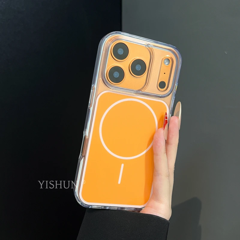 适用苹果17promax手机壳新款透明防摔磁吸iphone17pro硅胶软边17a