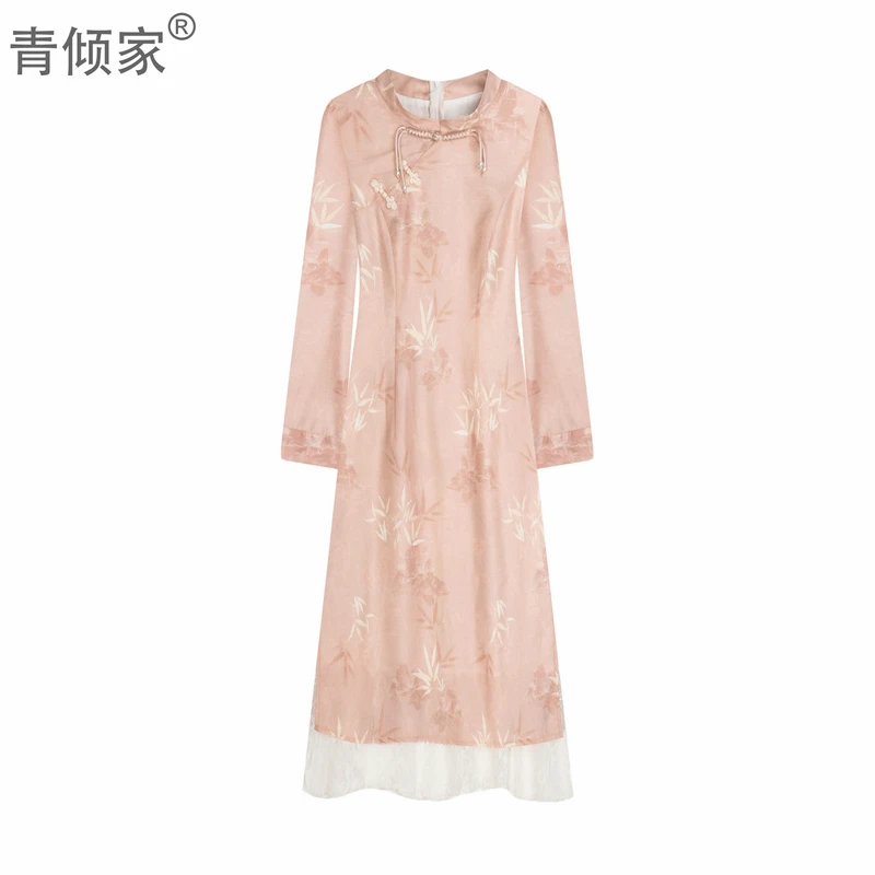 青倾家【花间柔光】春季新中式少女年轻款气质高端改良国风连衣裙