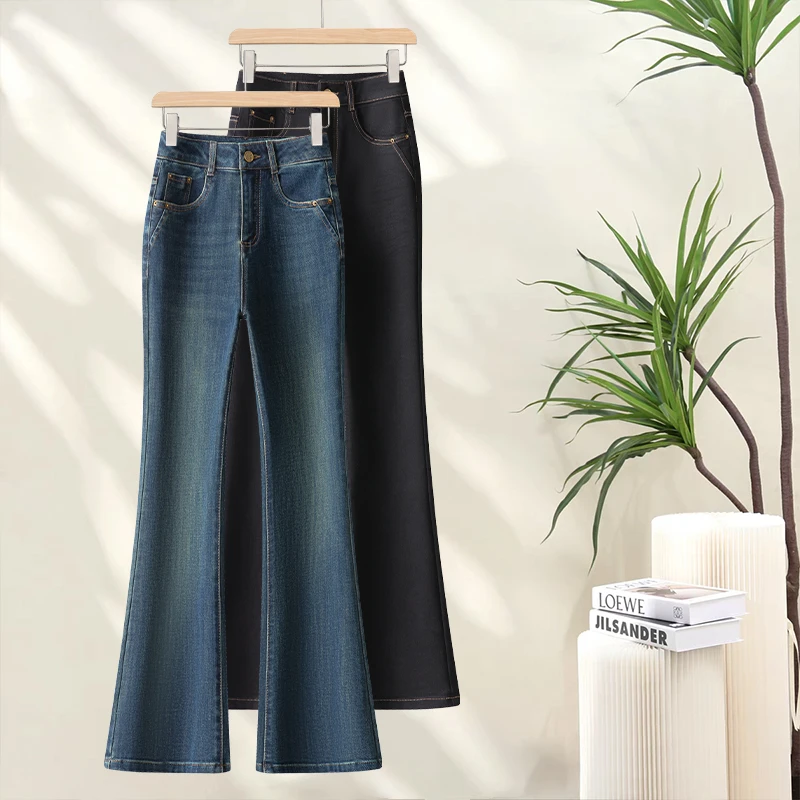 【中特】初秋女士2025网红炸街潮款裤子新款一字腰牛仔裤5810