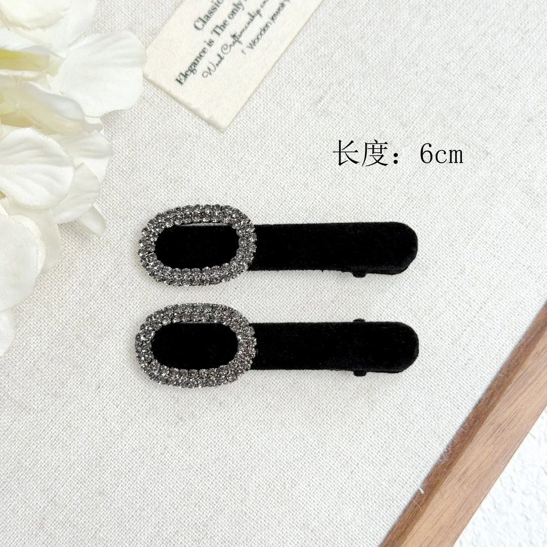 BAOSHATI/宝莎缇F-662韩版绒面水钻高级感鸭嘴夹