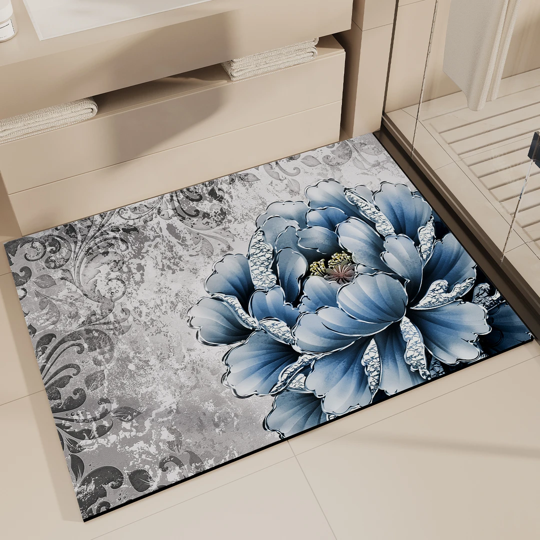 忘忧虫简约硅藻泥浴室地垫吸水防滑卫生间门口免洗厕所进门脚垫