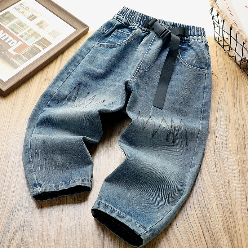 男童牛仔裤春装2025新款中大童春装学生长裤儿童休闲牛仔裤