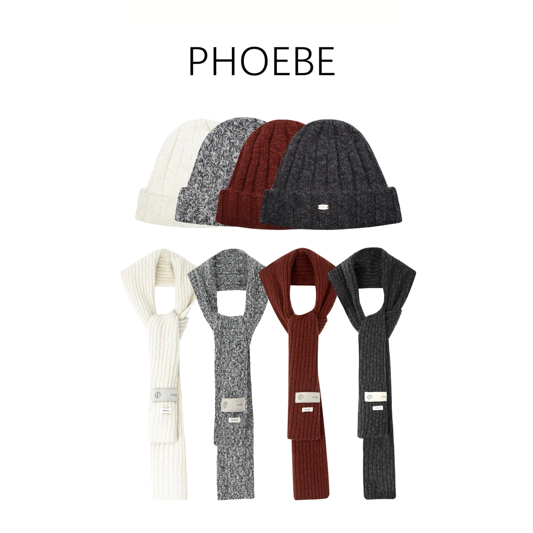 【粗针织两件套】PHOEBE叶姐 氛围感帽子围巾两件套HF5100329F-30F