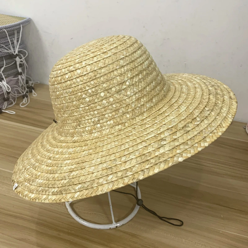 农民草帽男夏季户外手工编制麦秆草帽大沿防晒劳保帽女农用遮阳帽